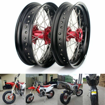 17-25 CRF450RX For Honda 17" Supermoto Wheel Set CRF450R CRF250R 14-25 CRF250RX - Image 1 of 4