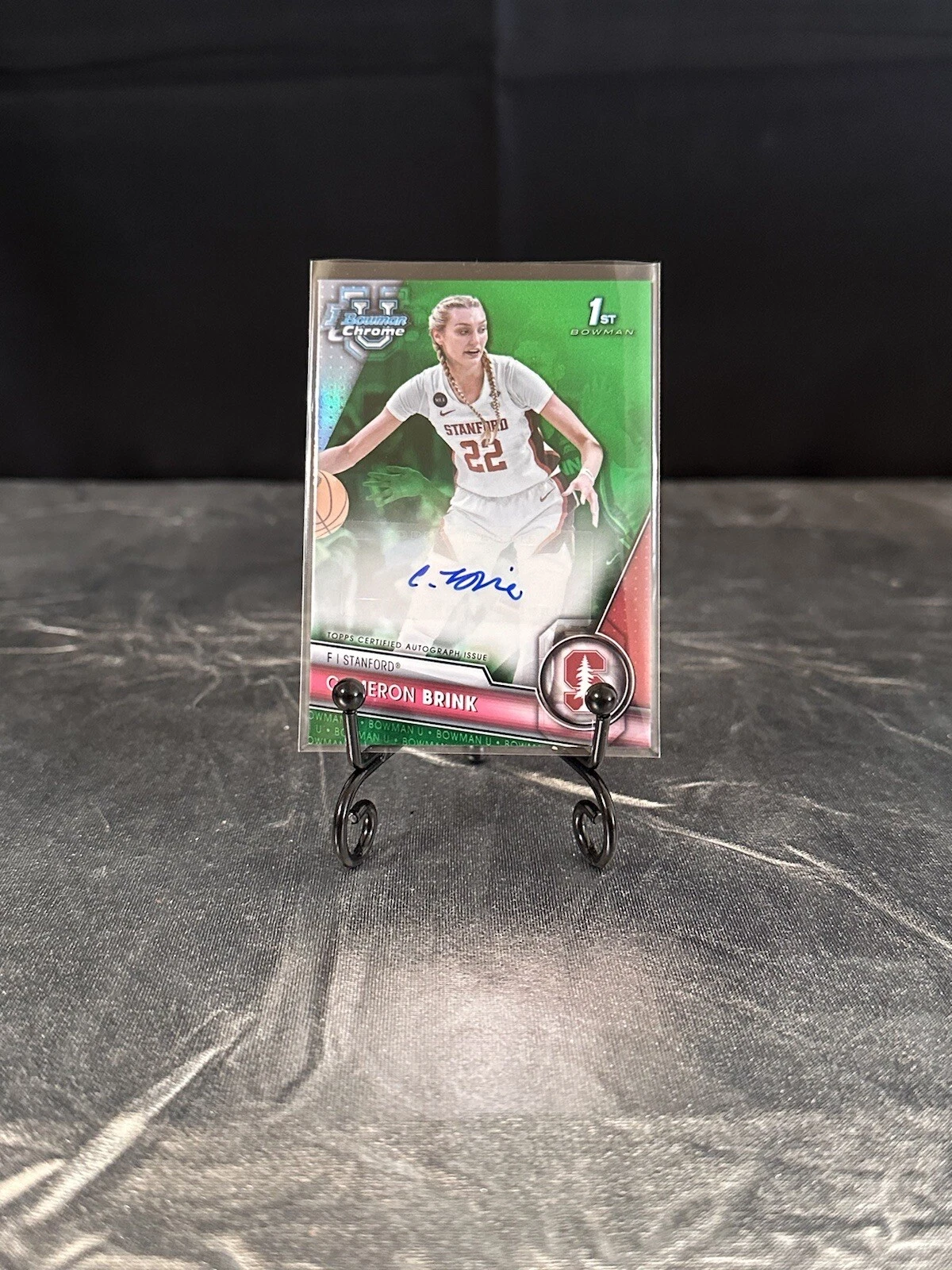 2023-24 Panini Bowman U Chrome Cameron Brink Green Parallel AUTO 01/99 BCPA-CBR
