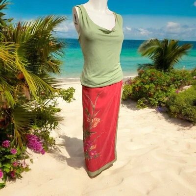 Hermoso Vestido Estilo Seda MUSE Talla 10 Reversible Sin Mangas Top Largo Envolvente Aroun Foto 1 de 4