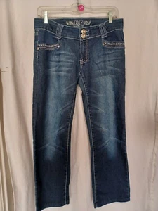 GMF Girl's Jeans Sz 11 Rhinestones Embroidered Distressed 0032 - Picture 1 of 14