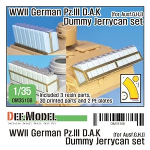 DEF Modelo DM35108, Segunda Guerra Mundial Pz.III D.A.K Maniquí Jerry Lata Set (para Ausf.G, H,J), 1/35 - Imagen 1 de 13