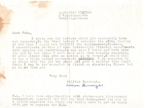 Incredible Willian S Burroughs- Hand Typed & Signed Letter- Tangier Morocco 1964 - Picture 1 of 1