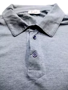 HARRODS Men's POLO Style 100% Cotton XL Blue Patterned Shirt MADE IN ITALY - Imagen 1 de 6