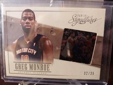 2013-14 Panini Signatures Film Onyx #32/35 Greg Monroe #101