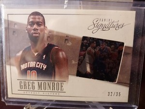 2013-14 Panini Signatures Film Onyx #32/35 Greg Monroe #101