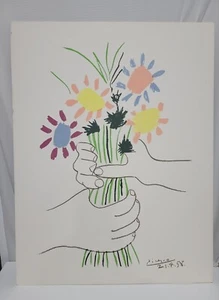 Vintage artist PABLO PICASSO “Bouquet of Peace" Lithograph PRINT on Arches Paper - Picture 1 of 7