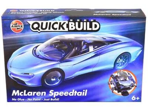 Skill 1 Model Kit McLaren Speedtail Light Blue with Black Top Snap Together - Picture 1 of 4