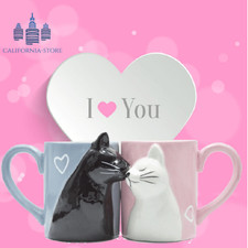 2PCS COUPLE CAT KISSING MUGS