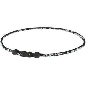 Phiten Classic Star Titanium Single Strand Necklace Black - 18 Inch - Picture 1 of 1
