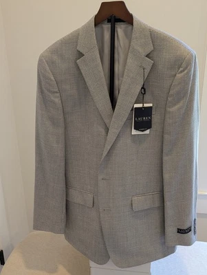 Lauren Ralph Lauren Gris Ultra Flex Lexington Pata de Gallo Calce Clásico 44L Nuevo con Etiquetas Foto 1 de 4