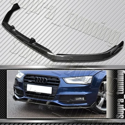 Labio del alerón del parachoques delantero de fibra de carbono para Audi A4 Quattro S4 S-Line 2013-2016 Foto 1 de 4