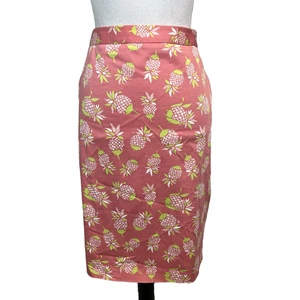Brooks Brothers 346 Rock Gr. 12 rosa grün Ananas gerades Knie Stretch - Bild 1 von 9