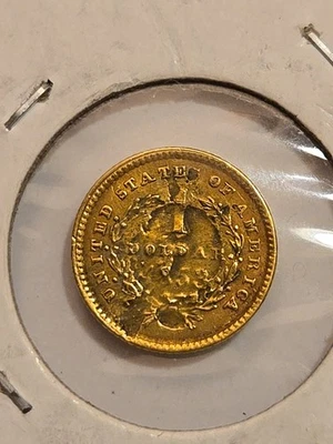 1852 $1 Liberty Head Gold Dollar  - Image 1 of 4
