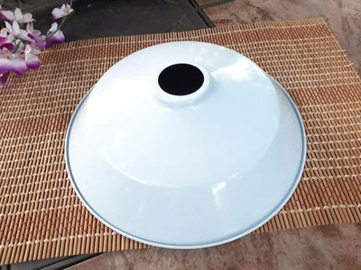 1)  10" Metal Pendant Shade , Barn Light Sconce Lamp Shade , White Enamel (S27A) - Image 1 of 4