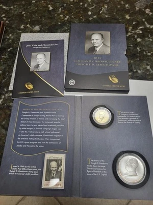 2015 EISENHOWER Coin and Chronicles Set US Mint SILVER Medal Reverse PROOF $ - Image 1 of 4