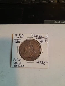 1853 Seated Liberty Half Dollar, Choice VF Tougher Date - Picture 1 of 5