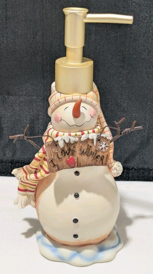 Dispensador de jabón y loción muñeco de nieve de invierno Blonder I Love Foto 1 de 4