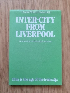 1980 British Railways Pocket Timetable Inter City from Liverpool - Picture 1 of 1
