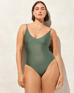 J.Crew Lana Classic Sculpt One-Piece Swimsuit Women’s 10 Simply Sage Beach  - Picture 1 of 9