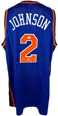 Larry Johnson autographed signed jersey NBA Charlotte Hornets JSA COA - Image 1 of 4