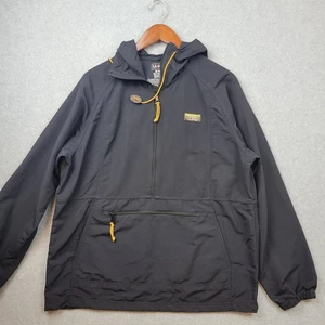 L.L. Bean Jacket Mens M Black Mountain Classic Anorak Half Zip Water Resistant - Picture 1 of 11
