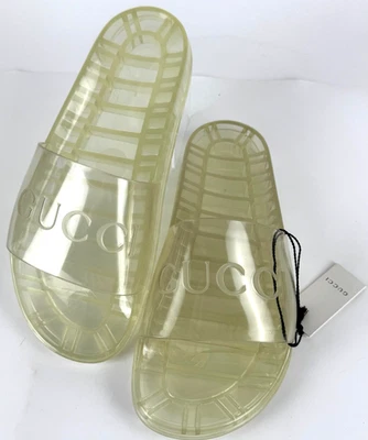 $450 Gucci Nuevo Hombres Auténtico 11.5 EE. UU. 11 UK 45 UE Goma Transparente Slides Zapatos Bolso Foto 1 de 4