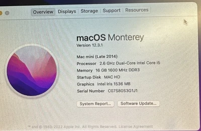 2014 mac mini late 2014 16gb 2 Tb - Image 1 of 4