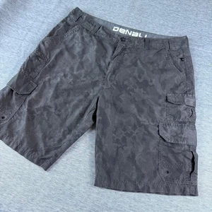 Denali Mens Stretch Cargo Shorts Gray Glitch Camo Casual Streetwear Casual - Picture 1 of 6