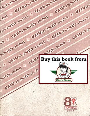 1989 Pontiac Grand Am Shop Service Repair Maintenance Manual - Image 1 of 4