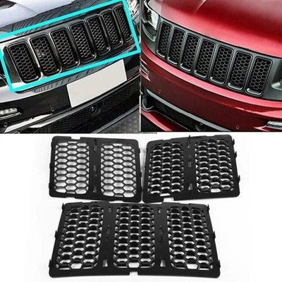 Front Honeycomb Mesh Grill Inserts Trim Cover for Jeep Grand Cherokee 2014-2016 Foto 1 de 4
