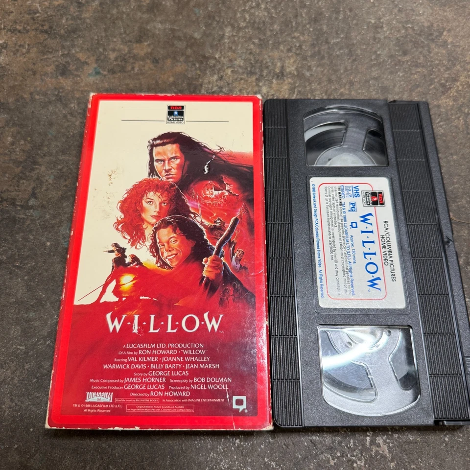 Willow (VHS, 1988) Val Kilmer, Joanne Whalley, Warwick Davis Vintage Tape - Image 1 of 4