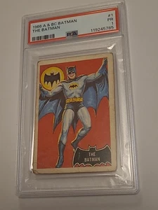 1966 A&BC Batman Black Bat #1 The Batman Rookie PSA 1 Rookie Card - Picture 1 of 2