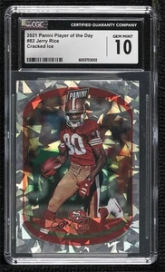 2021 Panini Player of the Day Cracked Ice /25 Jerry Rice #82 CGC 10 Gem Mint HOF - Picture 1 of 3