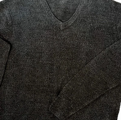 Geoffrey Beene V-Neck Sweater Heather Brown Knit Long Sleeve Men’s Sm/M Vintage - Image 1 of 4