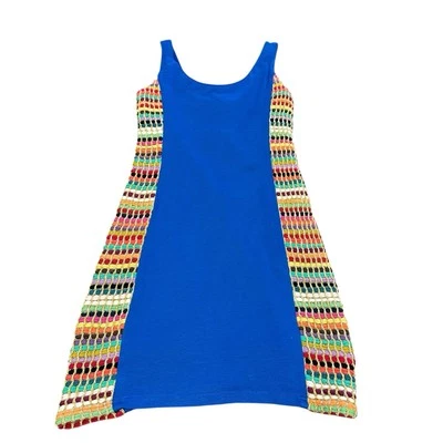 JUDITH MARCH WOMENS RAINBOW WEAVE DETAIL KNIT DRESS PIN UP SEXY BLUE MEDIUM - Image 1 of 4