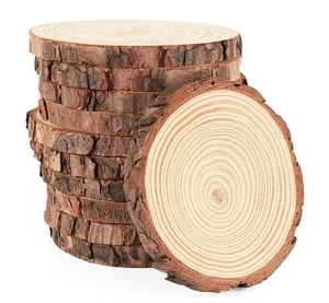 Wood Slices for Crafts 3.5''-4'' Unfinished Wood Crafts 16Pcs Natural Wood Ro... - Picture 1 of 9