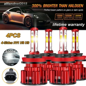 4x H11 H8 H9 LED Headlight Bulbs Hi&Low Beam For For KIA Sorento 2011 2012 2013 - Picture 1 of 12