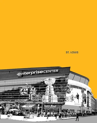 ST LOUIS BLUES Photo Picture ENTERPRISE CENTER Hockey Skyline 8x10 11x14 16x20 Foto 1 de 4