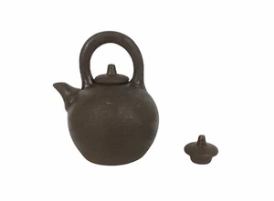 Gom Viet Vietnam Fine Art Pottery Or Ceramic Brown Mini Small Teapot Kettle Lid - Picture 1 of 12