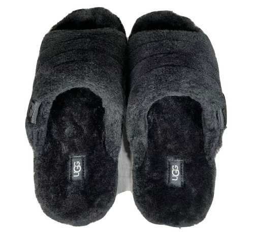 UGG Sandali Uomo Fluff You Nero Slides Taglia 9 Nuovi 1117473