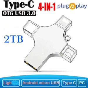 4in1 2TB USB 3.0 Flash Drive Speicherstick Für iPhone iPad Type c Android PC - Bild 1 von 14