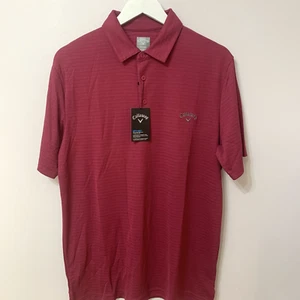 Callaway Men's Polo shirt Golf Opti-Dri Polo Shirt - L - Pink / Plum- Large - Picture 1 of 8