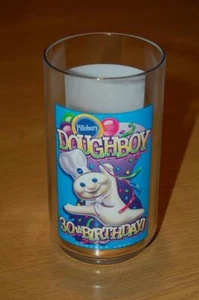 COLLECTIBLE VINTAGE PILLSBURY DOUGH BOY PLASTIC GLASS- 30TH BIRTHDAY- 1995-VGUC - Picture 1 of 1