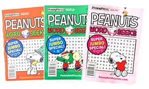 Neu Menge 3 Penny Press Peanuts Charlie Brown Wortsuche Suche Puzzle Bücher - Bild 1 von 2
