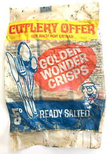 Golden Wonder Crisps Bag 5d Ready Salted Retro Vintage 1968-69 Cutlery Offer