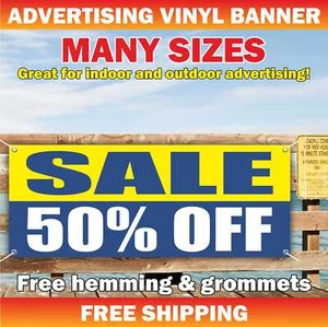SALE 50% OFF Advertising Banner Vinyl Mesh Sign clearance holidays discount shop - Picture 1 of 5