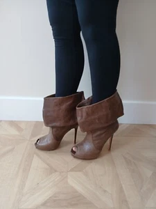 Alexander Mc Queen Peep Toe Ankle Boots Size UK 6½ - Picture 1 of 9