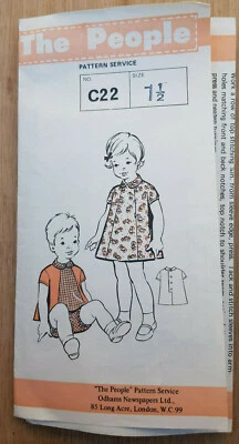 Vintage The People pattern C22 Girls Dress Rompersuit Size 11/2 - Image 1 of 3