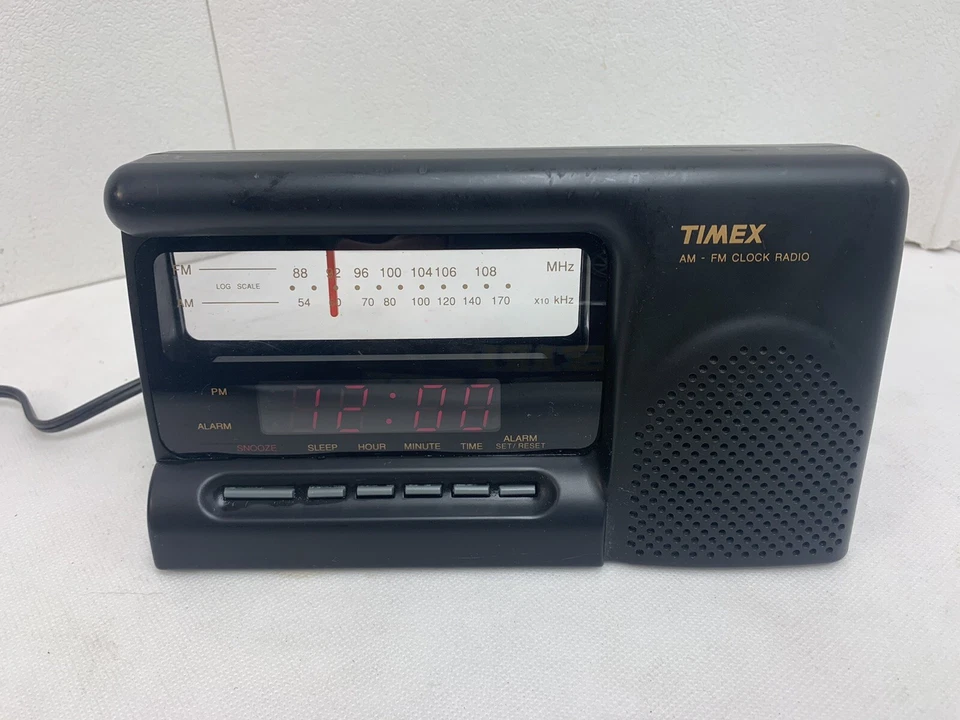 Radio Reloj Despertador TIMEX AM FM De Colección Pantalla Transparente - Probado Funcionando Foto 1 de 4