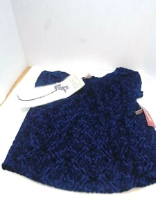 ARIZONA JEAN CO SM 7-8 NAVY KNIT TOP with choker necklace new American Navy - Picture 1 of 6